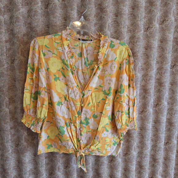 Sanctuary Tops - Yellow/green floral Sanctuary blouse size Large